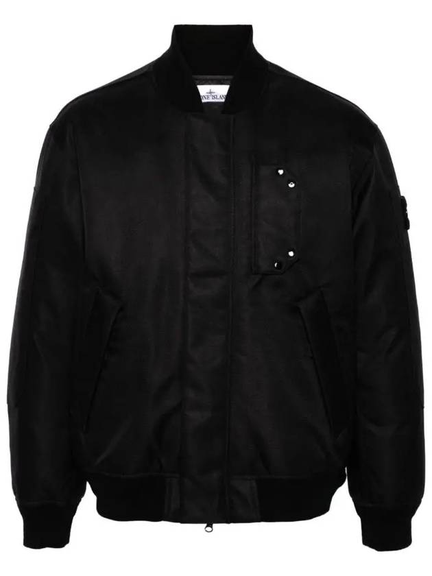 Compass Wappen Logo Twill Padding Bomber Jacket Black - STONE ISLAND - BALAAN 2