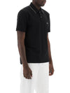 Stretch Piquet Regular Striped Collar Polo Shirt Black - CP COMPANY - BALAAN 3