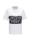 Lace Corset Print Short Sleeves T-Shirt White - ALEXANDER MCQUEEN - BALAAN 2