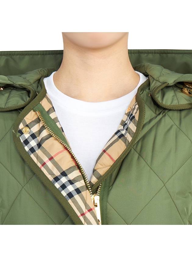 Parkgate Logo Quilted Hooded Padding Khaki - BURBERRY - BALAAN 10