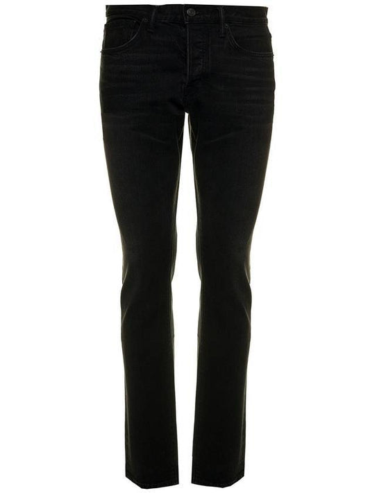 Men's Slim Fit Denim Jeans Black - TOM FORD - BALAAN 1