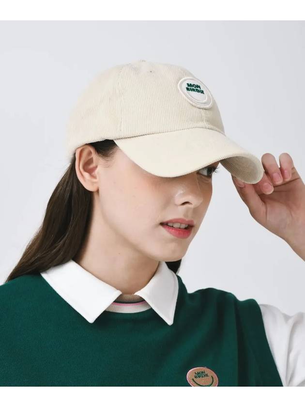 Signature Wappen Corduroy Ball Cap IVORY - MONBIRDIE GOLF - BALAAN 5