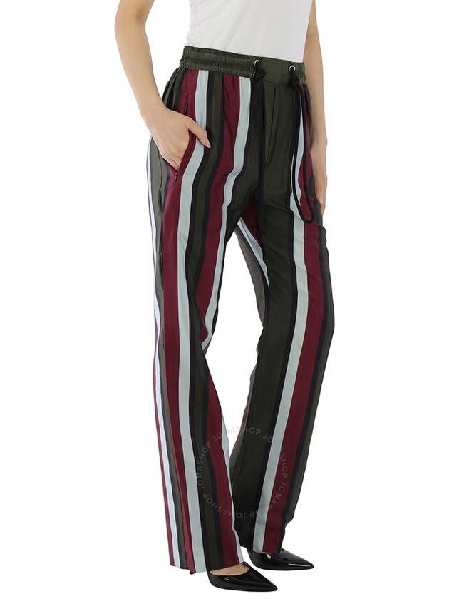 Women's Striped Cotton Silk Straight Pants - BURBERRY - BALAAN 3