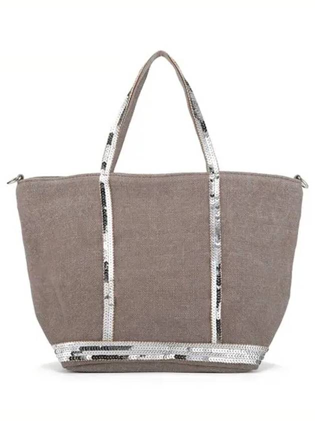 Women's Cabas Small Linen Tote Bag Calcul - VANESSA BRUNO - BALAAN 3