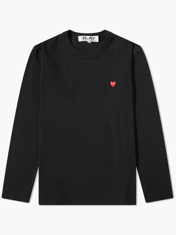 Small Red Heart Waffen Long Sleeve T Shirt - COMME DES GARCONS - BALAAN 1