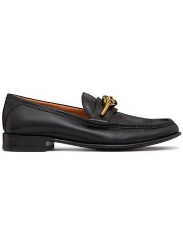 V Logo Signature Calfskin Loafers Black - VALENTINO - BALAAN 1