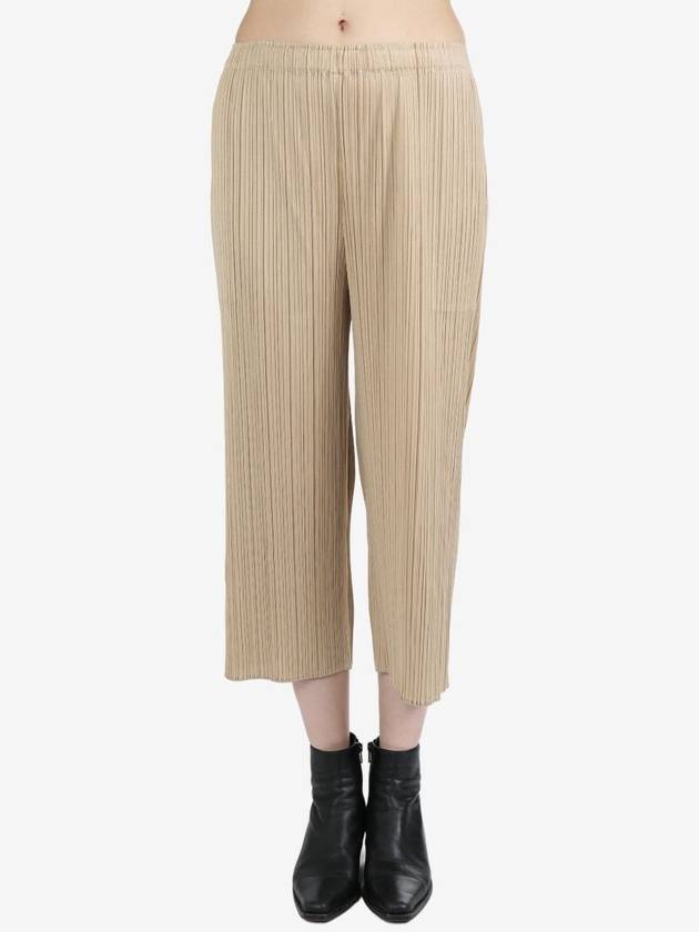 Women's Pleats Wide Pants Beige - ISSEY MIYAKE - BALAAN 2