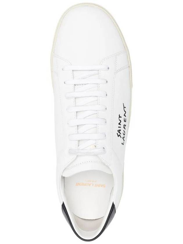 Court Classic SL 06 Leather Low Top Sneakers White - SAINT LAURENT - BALAAN 3