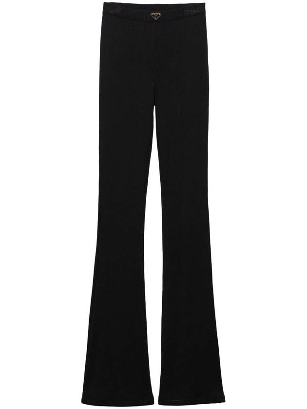 Ribbed Knit Jersey Straight Pants Black - PRADA - BALAAN 2