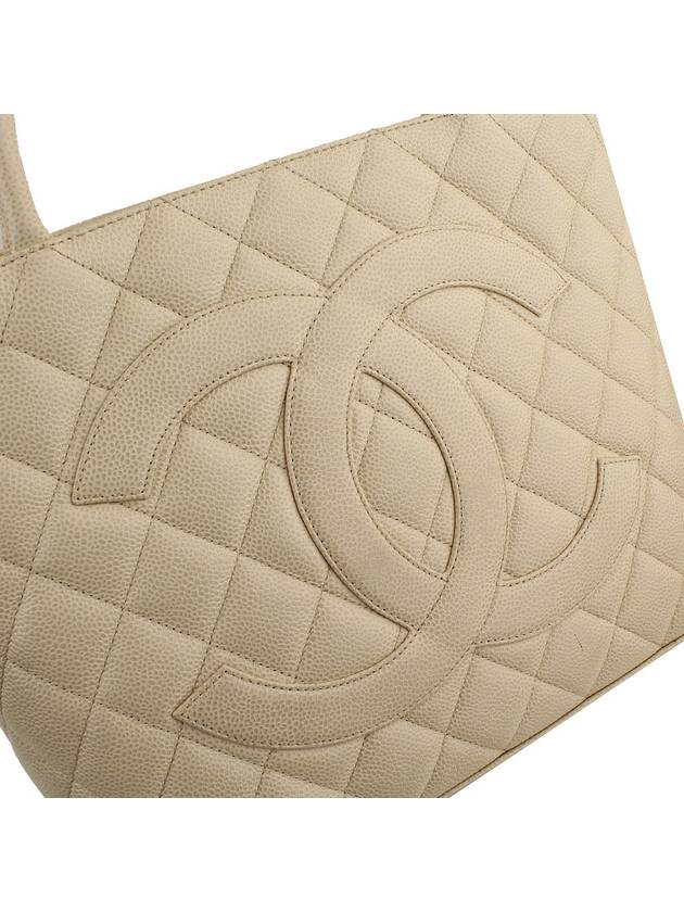 Cream Beige Caviar Antique Gold Plated CC Coin Tote - CHANEL - BALAAN 6