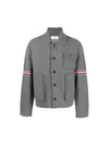 Men's Voile Wool Stripe Workman Jacket Grey - THOM BROWNE - BALAAN 2