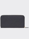 Saffiano Leather Zipper Long Wallet Black - PRADA - BALAAN 4