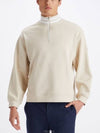 Rib Collar French Terry Quarter Zip Pullover Long Sleeve T-shirt Beige - G/FORE - BALAAN 2