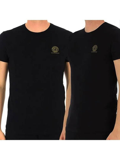 Crew Neck Medusa Logo Short Sleeve T-Shirt 2 Pack Black - VERSACE - BALAAN 2