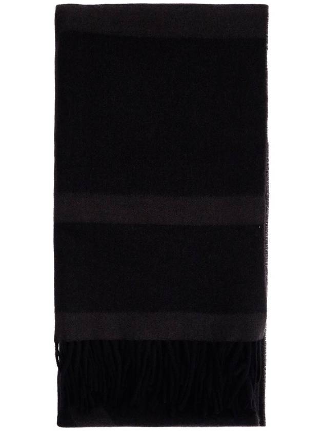 charcoal grey monogram jacquard wool scarf - TOTEME - BALAAN 1