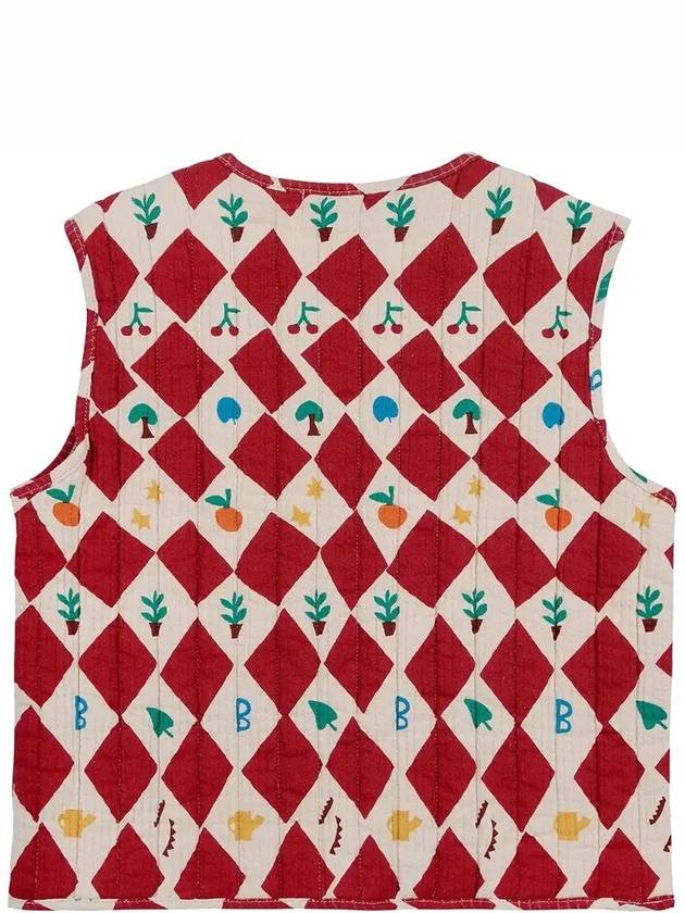 Kids Harlequin Wool Over Quilted Vest B224AC125 611 - BOBO CHOSES - BALAAN 3