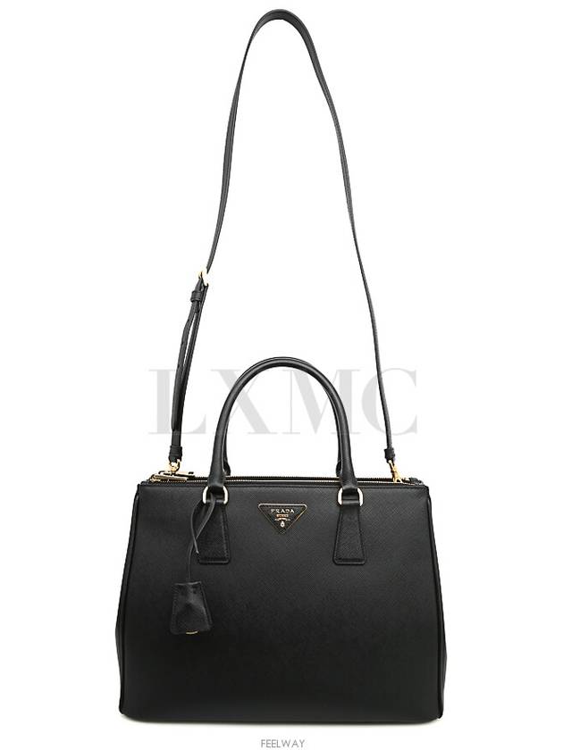 Galleria Saffiano Double Zipper Tote Bag Large Black 1BA274 - PRADA - BALAAN 10