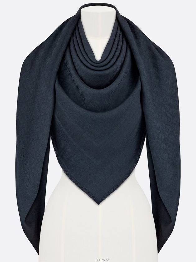 OBLIQUE SHOW Navy Blue Wool Silk Cashmere - DIOR - BALAAN 5