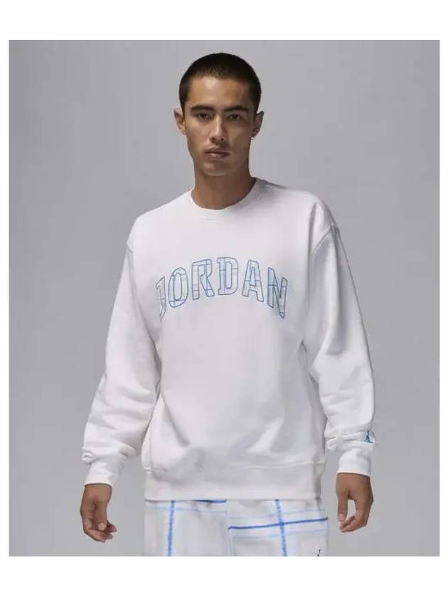 Jordan Essential Fleece Crew Neck Sweatshirt M White Legend Blue FV7460 100 - NIKE - BALAAN 1