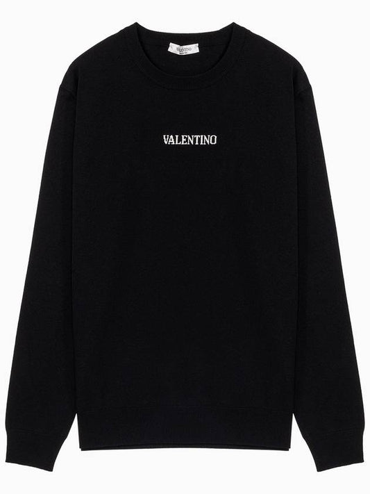 Small Logo Crew Neck Sweatshirt Black - VALENTINO - BALAAN.