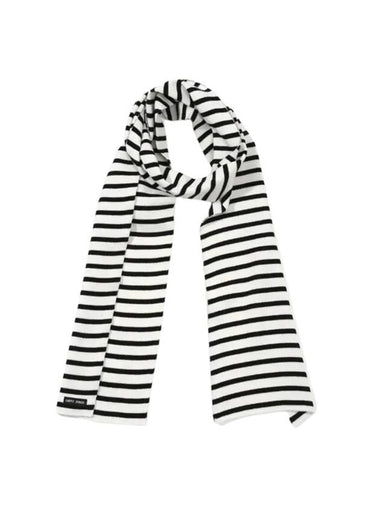 KH Duguay Stripe Muffler White Black - SAINT JAMES - BALAAN 1