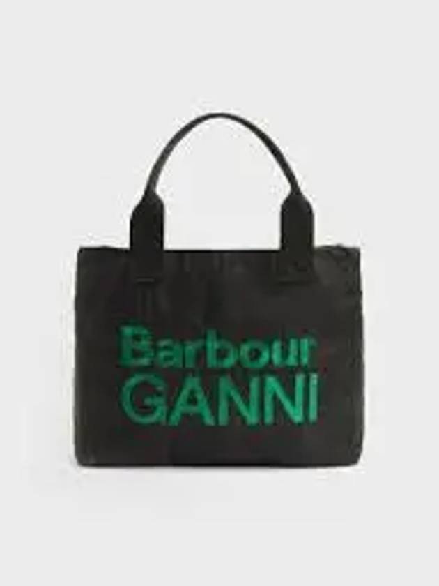 Ganni Wax Tote Bag Black - BARBOUR - BALAAN 2