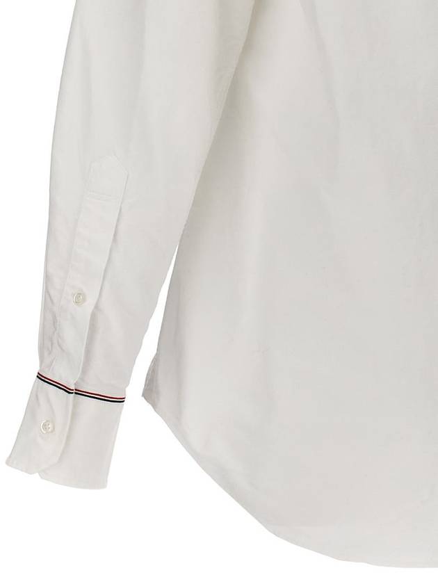 Oxford Grosgrain Framing Long Sleeve Shirt White - THOM BROWNE - BALAAN 5