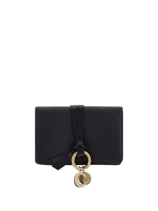 Alphabet Leather Flap Card Wallet Black - CHLOE - BALAAN 2