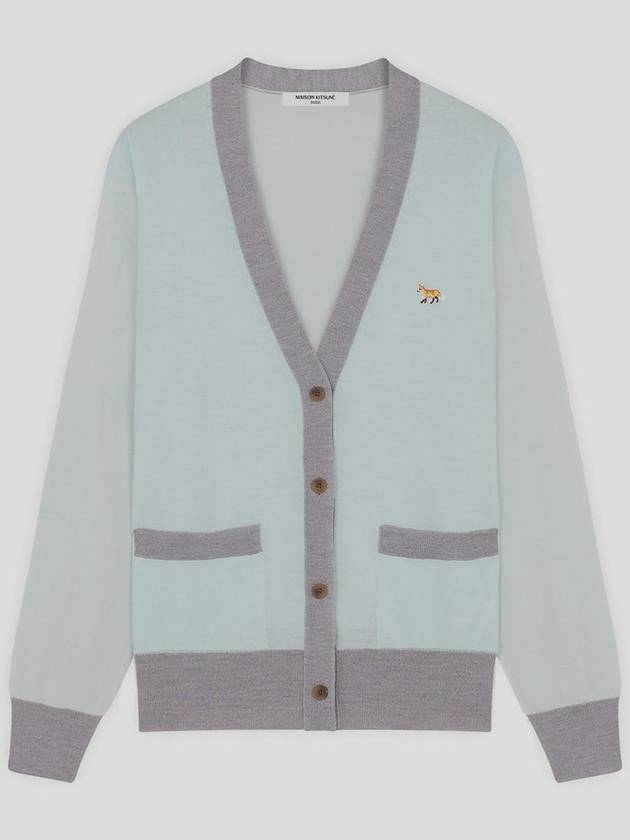 Baby Fox Patch Color Block Cardigan Peppermint - MAISON KITSUNE - BALAAN 2