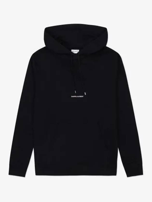 Signature Logo Hooded Top Black - SAINT LAURENT - BALAAN 2