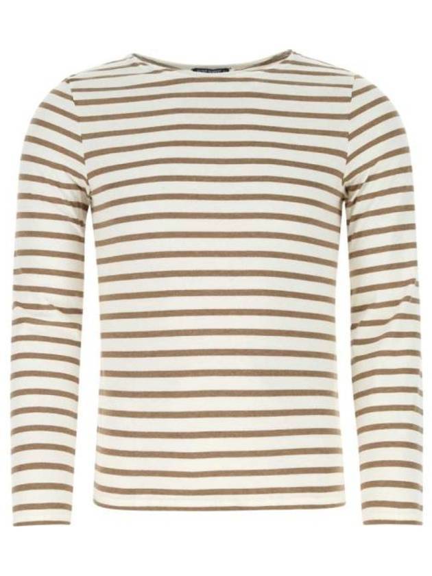 Minquiers Modern Stripe Long Sleeve T-Shirt Brown - SAINT JAMES - BALAAN 1