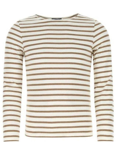 Minquiers Modern Stripe Long Sleeve T-Shirt Brown - SAINT JAMES - BALAAN 1