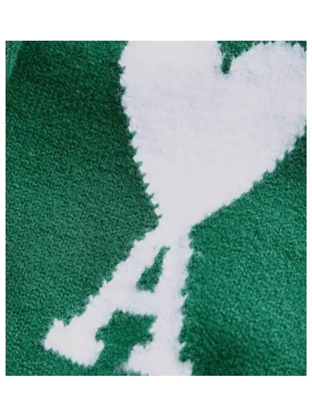 Big Heart Logo Knit Turtleneck Green - AMI - BALAAN 7