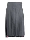 Super 120S Twill Below Knee Pleated Skirt Medium Grey - THOM BROWNE - BALAAN 2