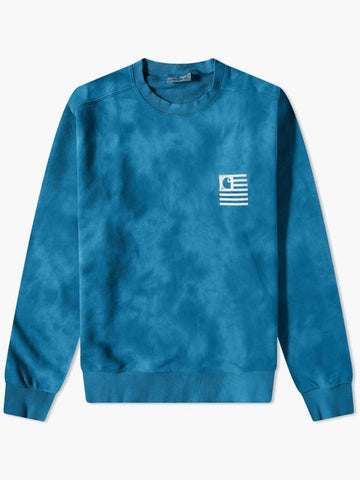 Chromo Cotton Sweatshirt Blue - CARHARTT WIP - BALAAN 1