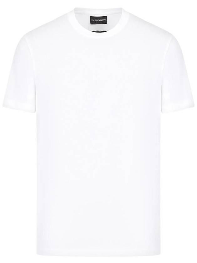 Logo Jacquard Cotton Short Sleeve T-Shirt White - EMPORIO ARMANI - BALAAN 2