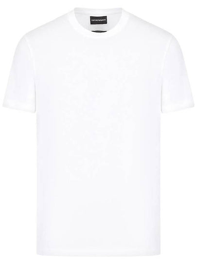 Logo Jacquard Cotton Short Sleeve T-Shirt White - EMPORIO ARMANI - BALAAN 2