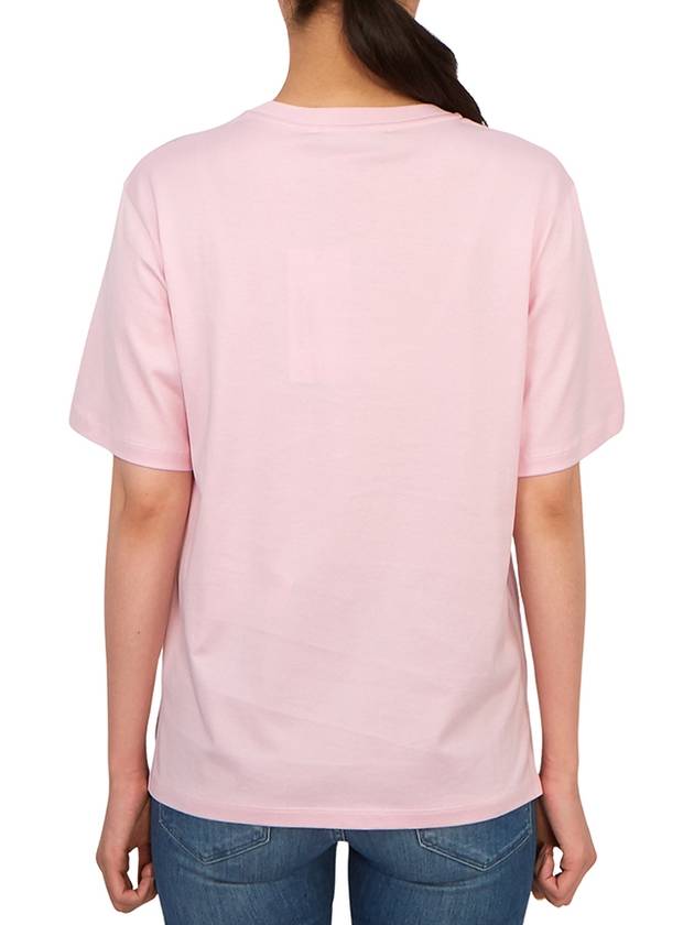 Deodara Side Slit Cotton Short Sleeve T-shirt Pink - MAX MARA - BALAAN 4