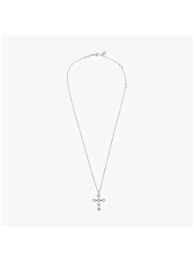 Insigne Pendant Round Cut Cross Rhodium Necklace Silver - SWAROVSKI - BALAAN 3