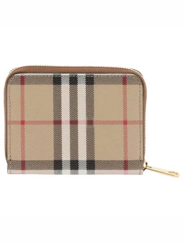 Check Leather Coin Wallet Beige - BURBERRY - BALAAN 2