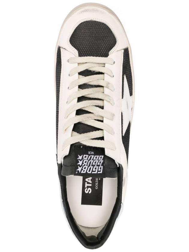 Stardan Silver Tab Leather Low Top Sneakers White - GOLDEN GOOSE - BALAAN 6