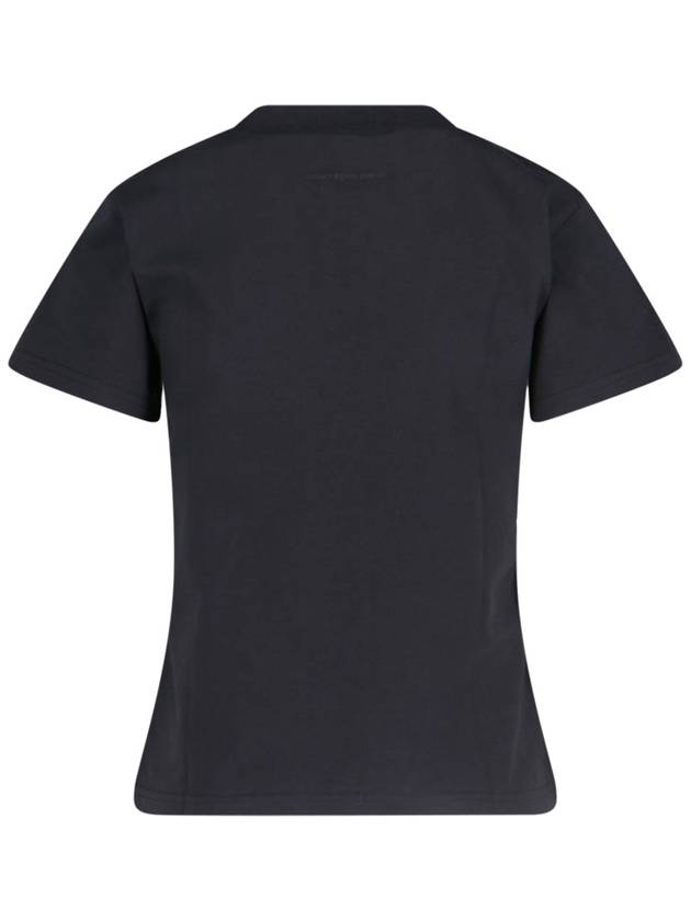 Logo Crew Neck Short Sleeve T-Shirt Black - COURREGES - BALAAN 3