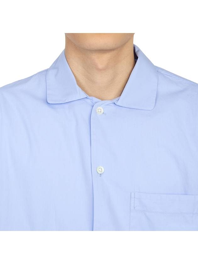 Poplin Long Sleeve Shirt Blue - TEKLA - BALAAN 7