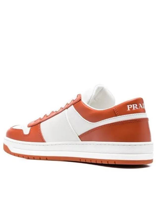 two-tone leather downtown low-top sneakers orange - PRADA - BALAAN.