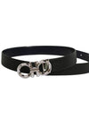 Gancini Buckle Reversible Leather Belt Navy Black - SALVATORE FERRAGAMO - BALAAN 4