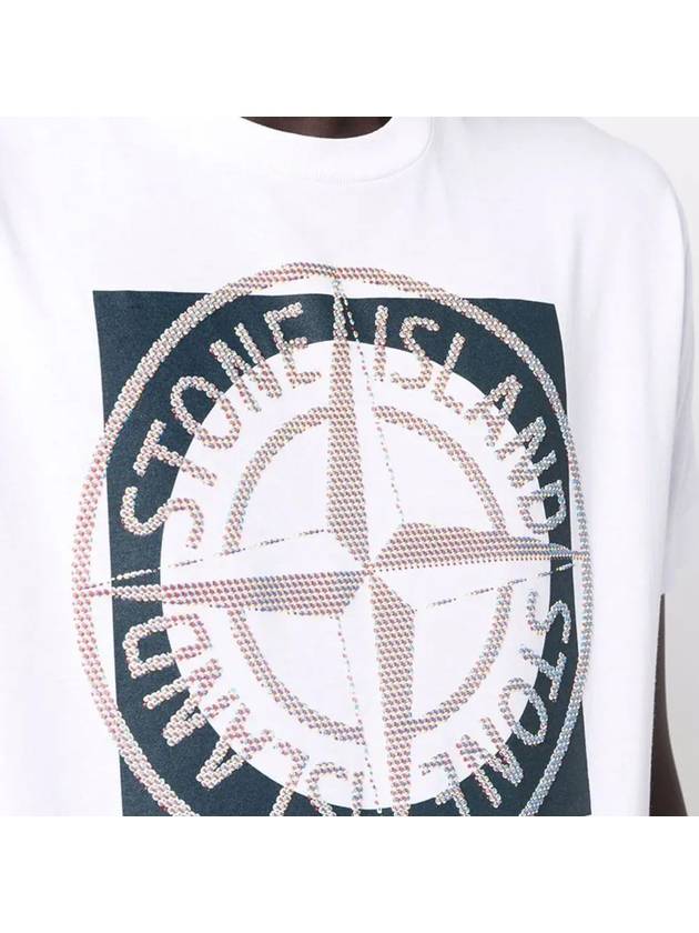 Compass Logo Printing Short Sleeve T-Shirt White - STONE ISLAND - BALAAN 4