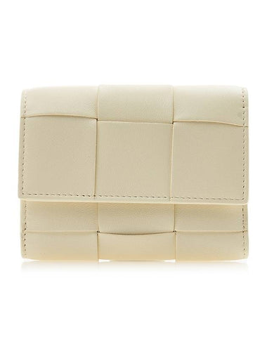 Cassette Tri-Fold Zipper Half Wallet Chamomile - BOTTEGA VENETA - BALAAN 1