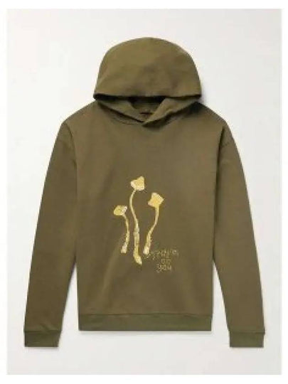 Men's Mushroom Embroidered Hoodie Military Olive - MAISON MARGIELA - BALAAN 2