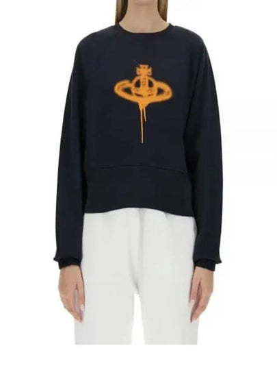 Spray ORB Logo Sweatshirt Navy - VIVIENNE WESTWOOD - BALAAN 2