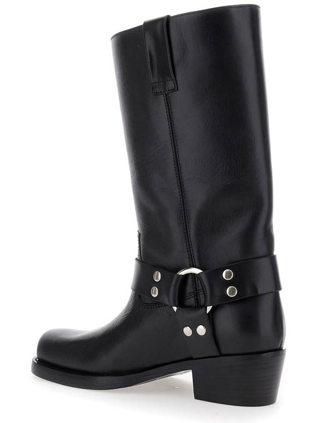 'Roxy' Black Western Style Ankle Boots In Leather Woman - PARIS TEXAS - BALAAN 3